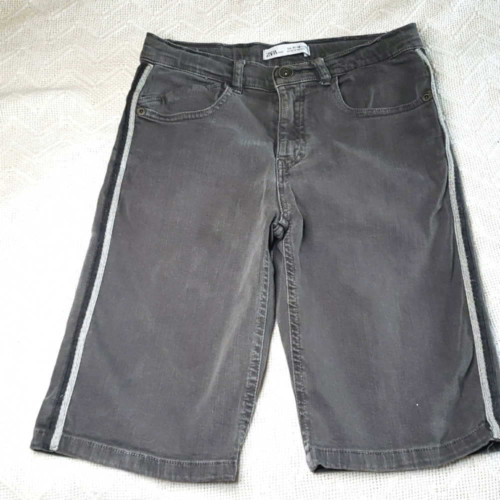 Zara Boys 11/12 Long Grey Denim Jean Shorts